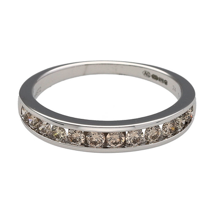New 9ct White Gold & Diamond Set Band Ring