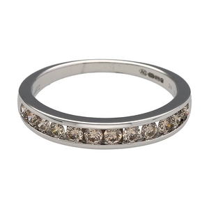 New 9ct White Gold & Diamond Set Band Ring