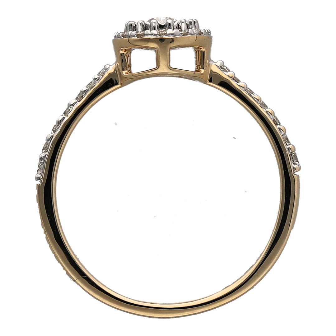 New 9ct Gold & Diamond Set Halo Cluster Ring