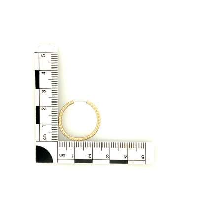 9ct Gold Patterned Hoop Earrings