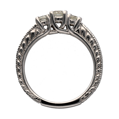 14ct White Gold & Diamond Trilogy Ring