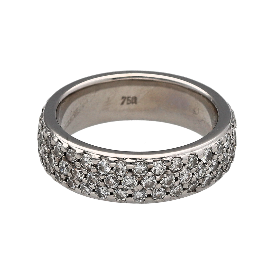 18ct White Gold & Diamond Band Ring
