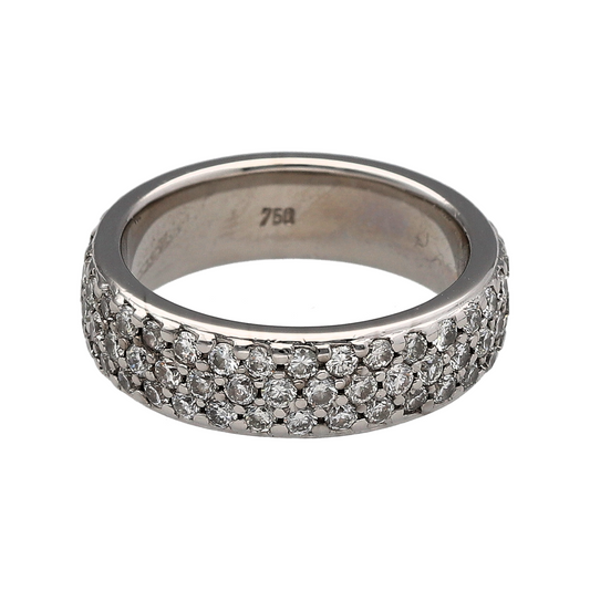 18ct White Gold & Diamond Band Ring