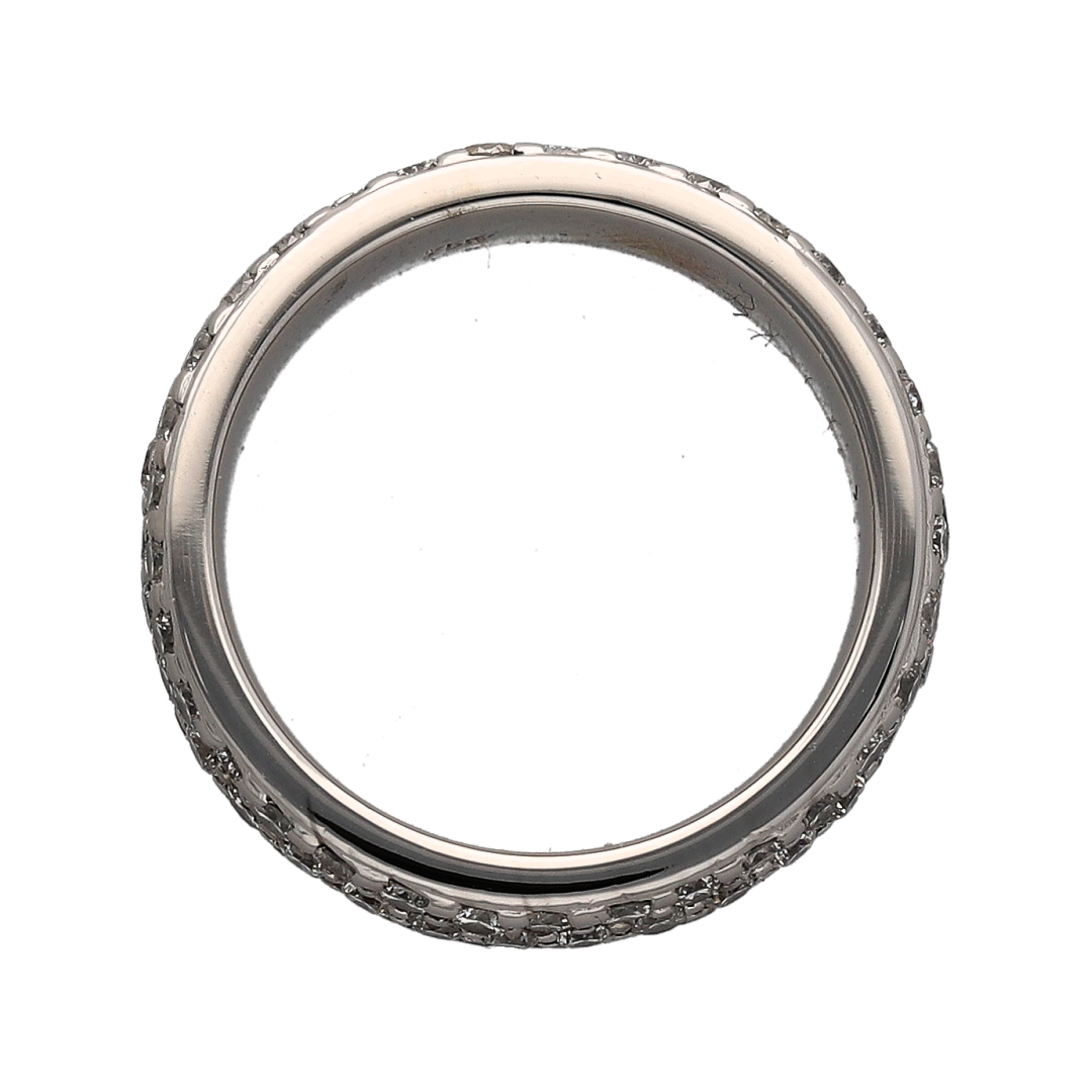 18ct White Gold & Diamond Band Ring