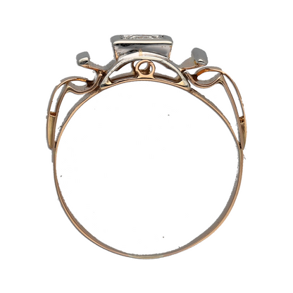 18ct Gold & Diamond Set Scroll Design Ring