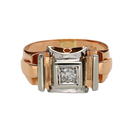 18ct Gold & Diamond Set Scroll Design Ring