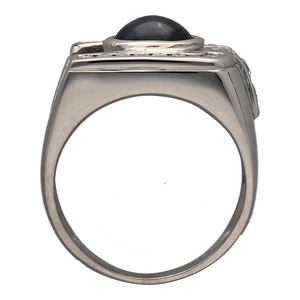 9ct White Gold Diamond & Sapphire Set Dress Ring