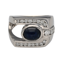 Load image into Gallery viewer, 9ct White Gold Diamond &amp; Sapphire Set Dress Ring
