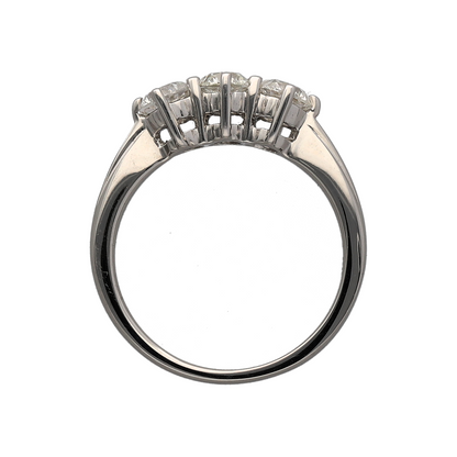 18ct White Gold & Diamond Set Trilogy Ring