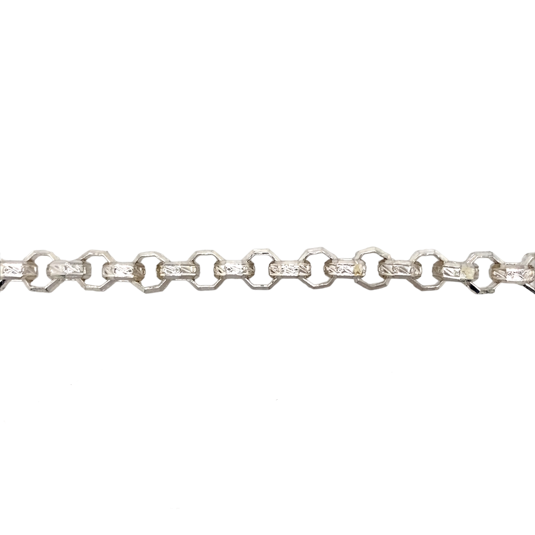 New Solid 925 Silver 26" Patterned Octagonal Link Chain