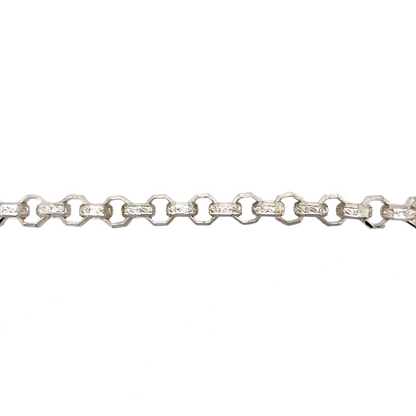 New Solid 925 Silver 26" Patterned Octagonal Link Chain