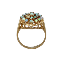 Load image into Gallery viewer, New 9ct Gold &amp; Created Opal Cluster Ring
