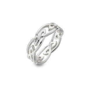 925 Silver Celtic Elongated Knot Band Ring