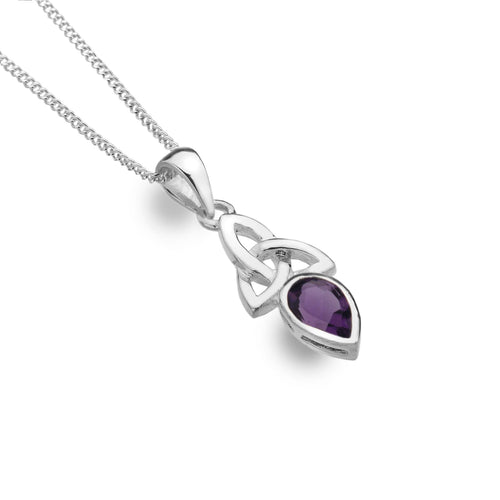 925 Silver Trinity Amethyst Necklace