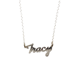 New 925 Silver 17" Name Plate Necklace (various names available)