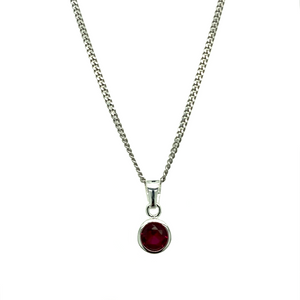 New 925 Silver July Birthstone Pendant 18"/20" Necklace