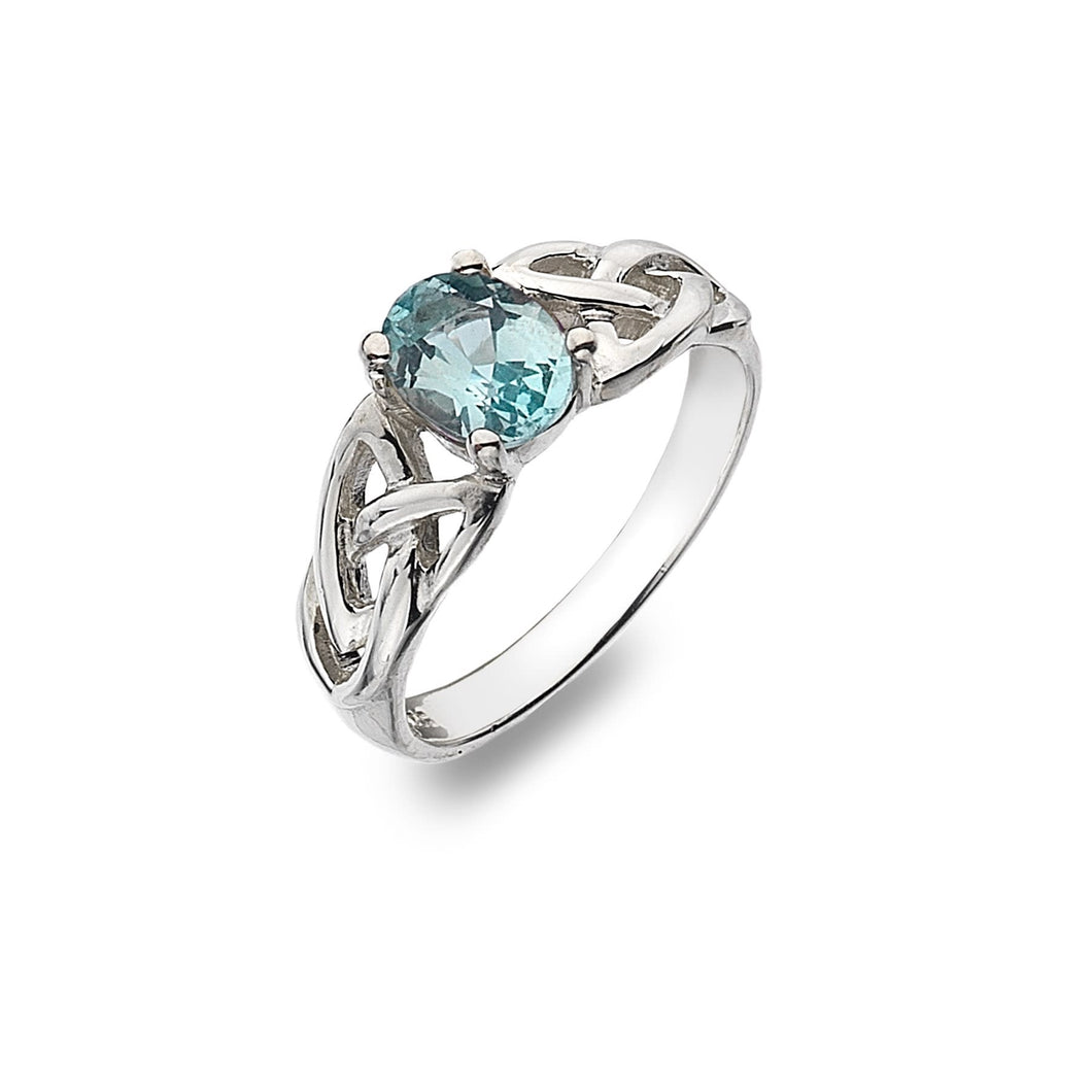 925 Silver & Blue Topaz Trinity Ring