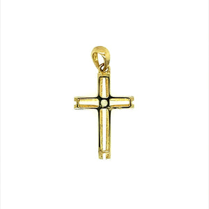 New 9ct Yellow and White Gold & Cubic Zirconia Set Cross Pendant with the weight 0.80 grams