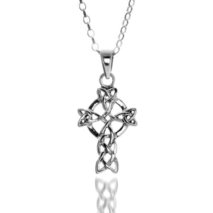925 Silver Celtic Trinity Cross Necklace