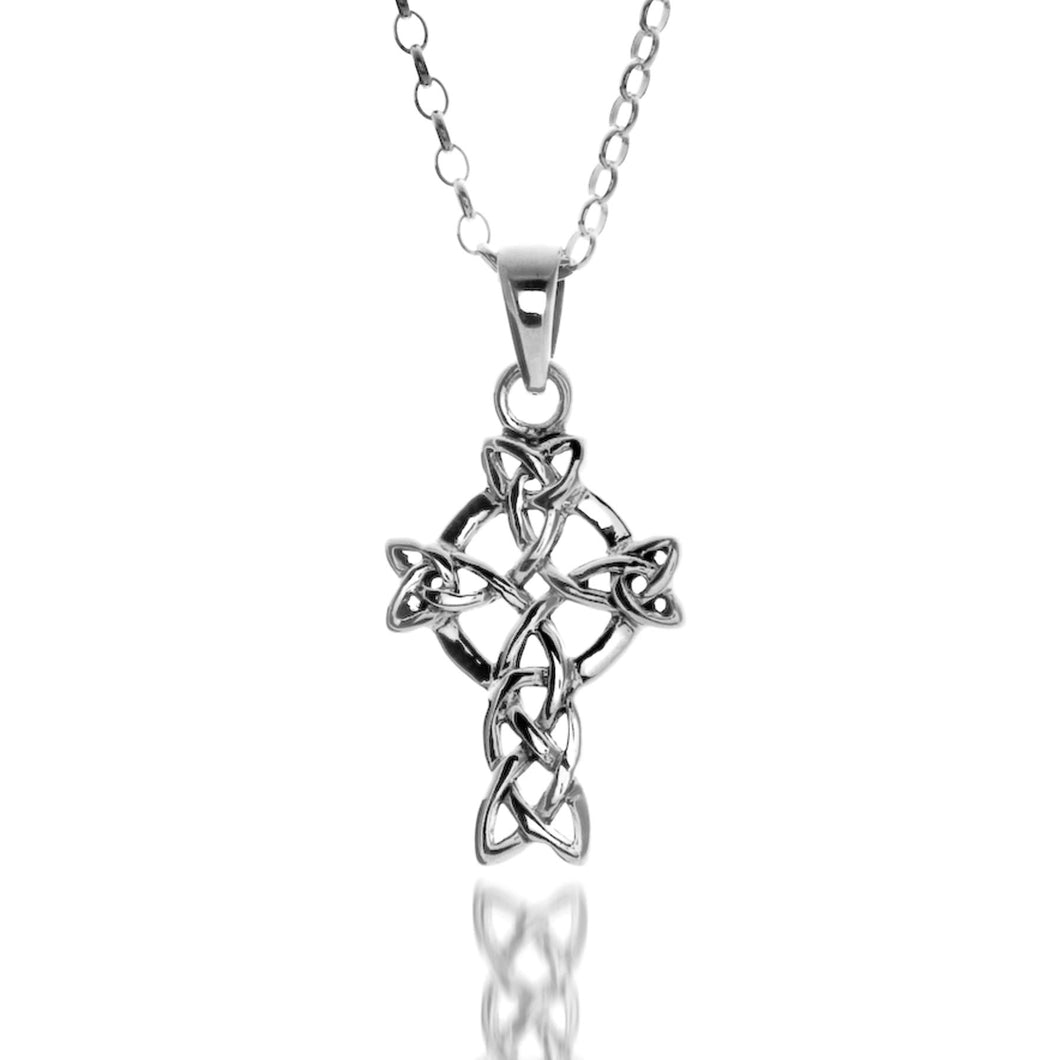 925 Silver Celtic Trinity Cross Necklace