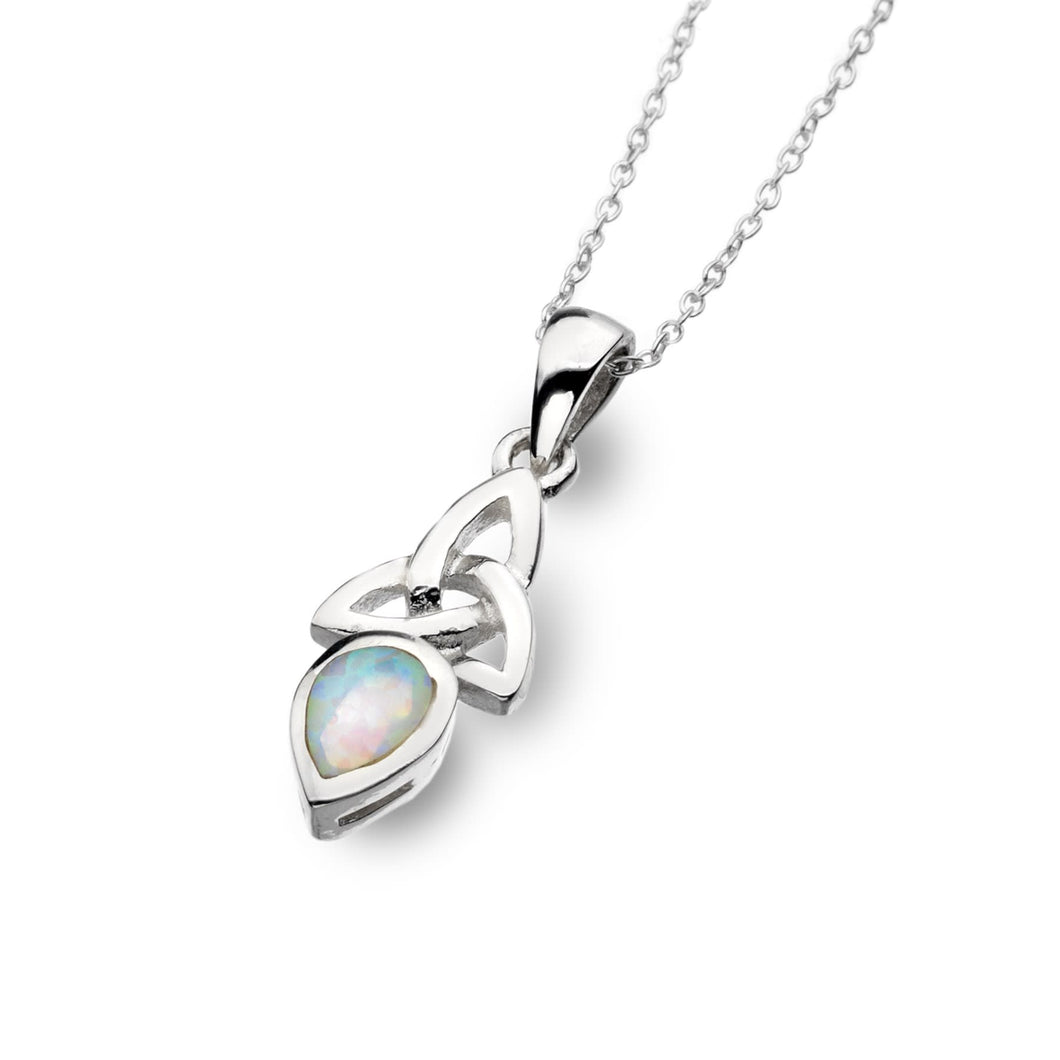 925 Silver & Synthetic Opal Trinity Necklace