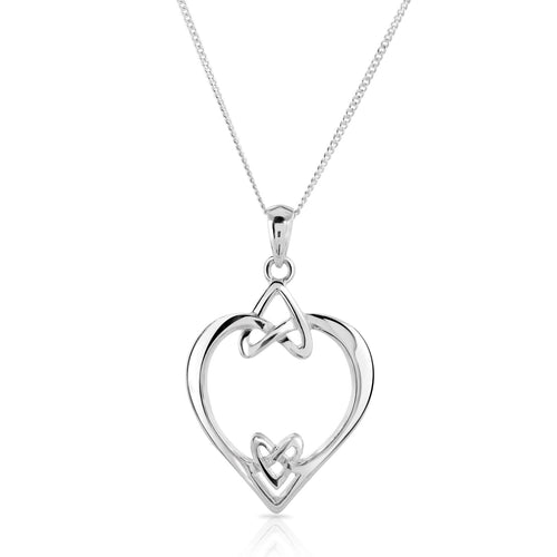 925 Silver Heart & Heart Knots Necklace