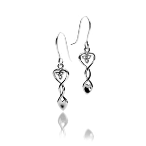 925 Silver Celtic Lovespoon Drop Earrings