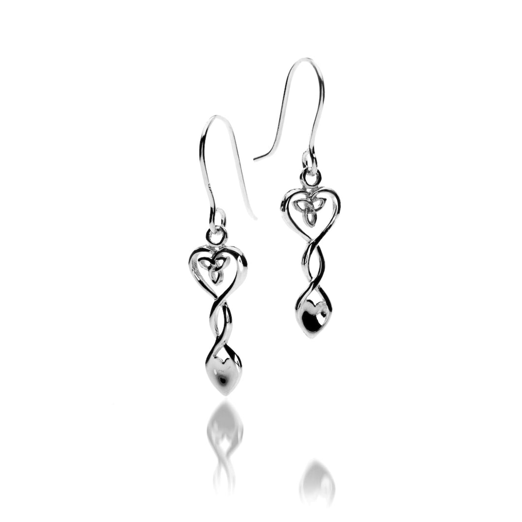 925 Silver Celtic Lovespoon Drop Earrings