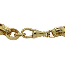 Load image into Gallery viewer, New 9ct Yellow Gold 8.5&quot; Engraved Belcher Bracelet with the weight 27.30 grams and link width 10mm 
