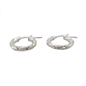 New 925 Silver 10mm Small Twist Hoop Earrings with the weight 0.60 grams