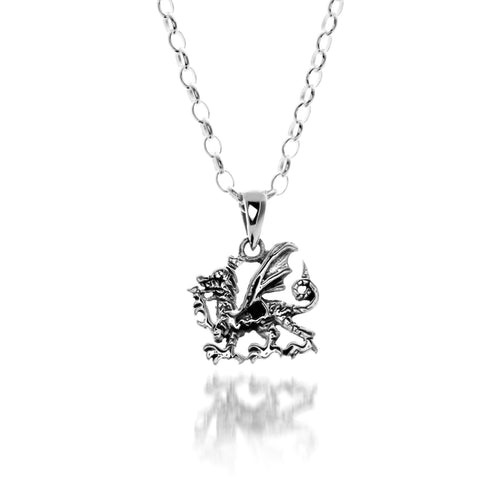 925 Silver Welsh Dragon Necklace