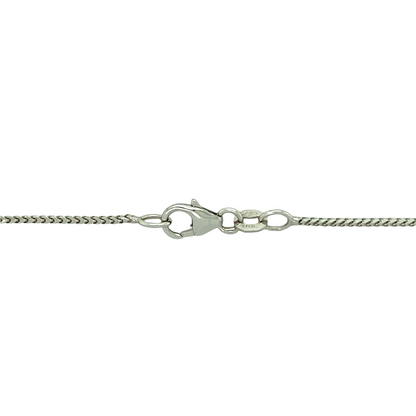 18ct White Gold & Diamond Solitaire Halo 18" Necklace