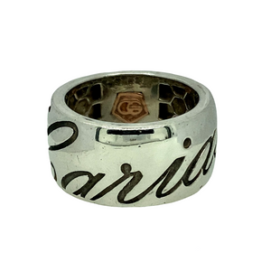 Preowned 925 Silver with 9ct Rose Gold Clogau Cariad Wedding Ring in size L with the weight 9.80 grams