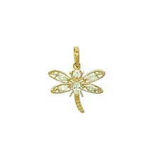 Load image into Gallery viewer, New 9ct Gold &amp; Cubic Zirconia Set Dragonfly Pendant
