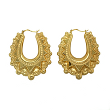 Load image into Gallery viewer, New 9ct Gold Large Fancy Creole Earrings
