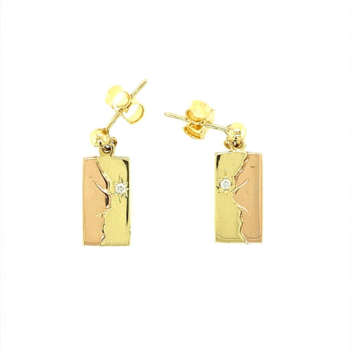 9ct Gold Welsh Morning Star Diamond Set Earrings