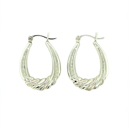 925 Silver Creole Bead Twist Earrings
