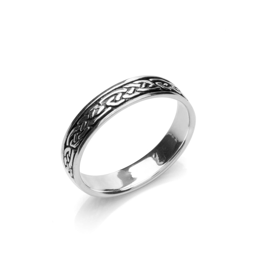 925 Silver Celtic Slim Band Ring