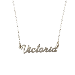 New 925 Silver 17" Name Plate Necklace (various names available)