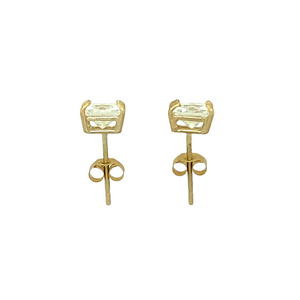 9ct Gold & 5mm Cubic Zirconia Square Stud Earrings