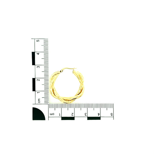 9ct Gold Twist Hoop Earrings