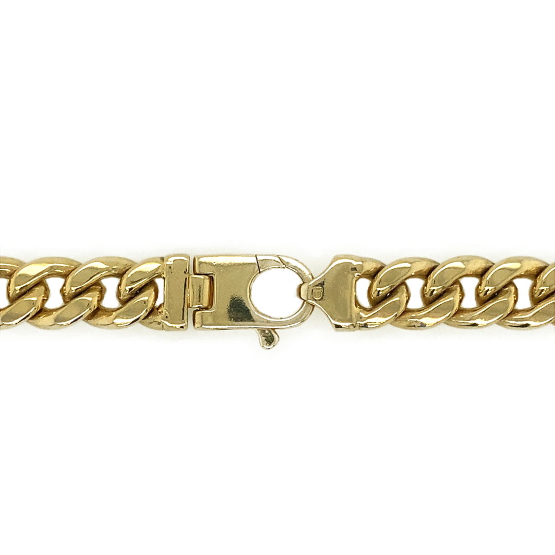 New 9ct Yellow Solid Gold 28" Italian Cuban Chain with the weight 145 grams