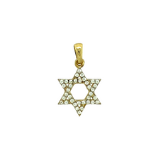 Load image into Gallery viewer, New 9ct Gold &amp; Cubic Zirconia Set Star of David Pendant
