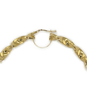New 9ct Gold Large Twisted Hoop Earrings
