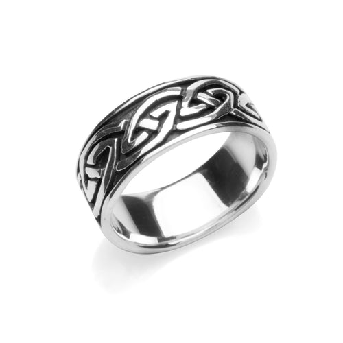 925 Silver Celtic Wide Band Ring