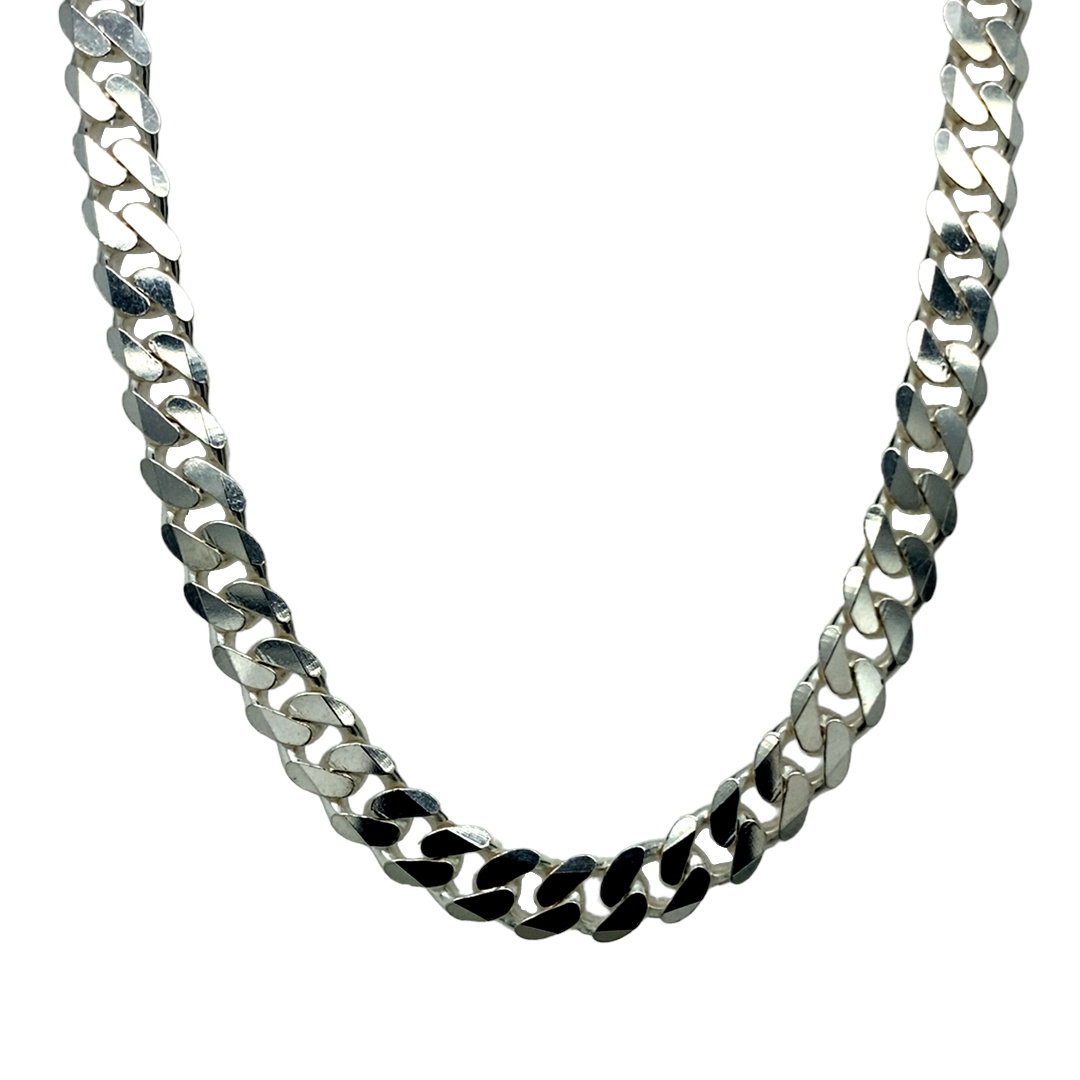 Silver cuban hot sale curb chain