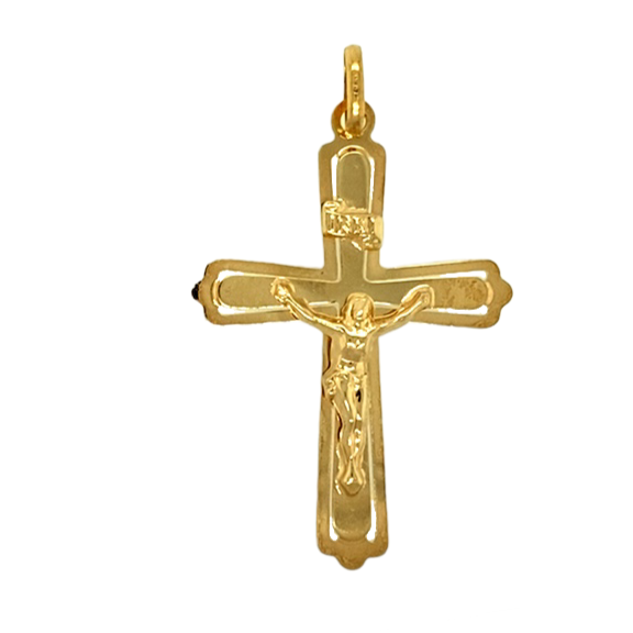 New 9ct Gold Open Design Crucifix Pendant
