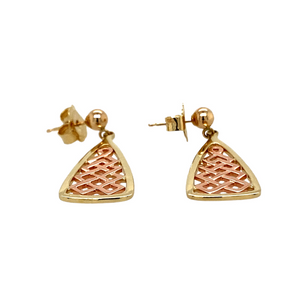 Preowned 9ct Yellow and Rose Gold Clogau Lady Guinevere Drop Earrings with the weight 2.70 grams