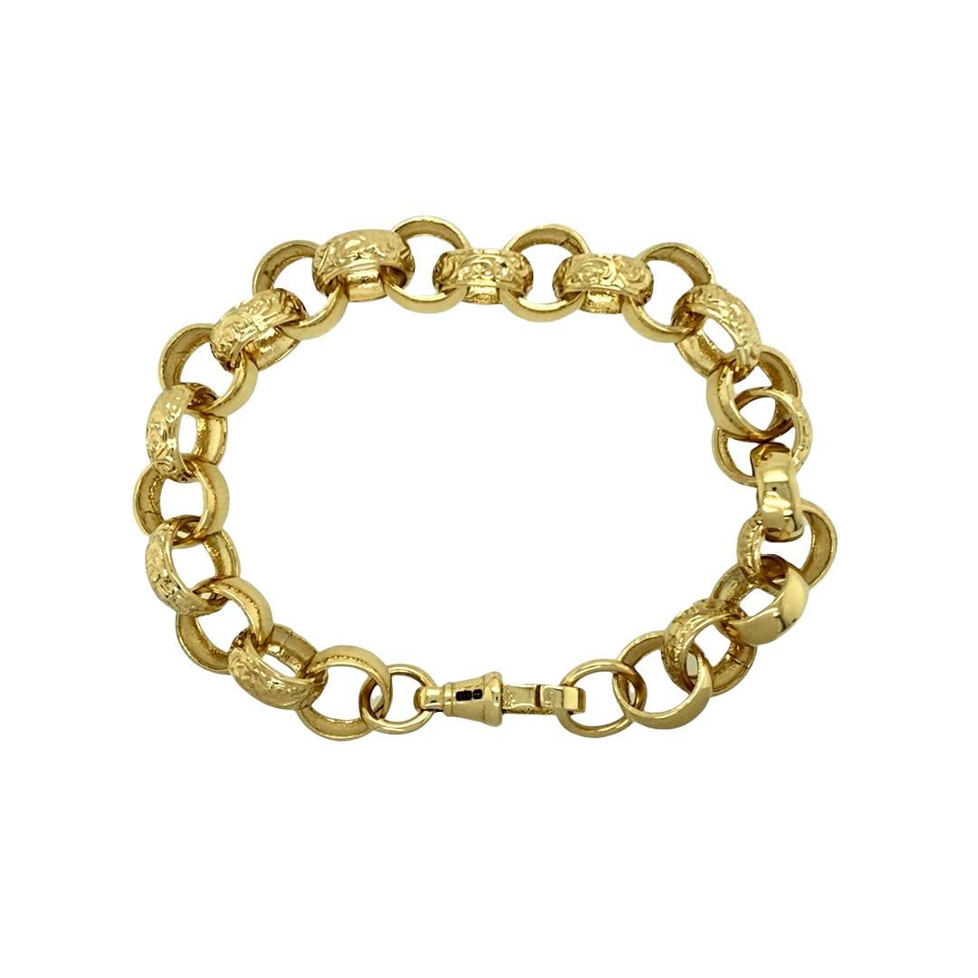 9ct Yellow Gold Filigree Belcher Bracelet  Adelaide Exchange