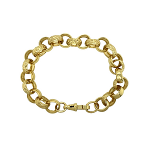 New 9ct Gold 9" Patterned Belcher Bracelet